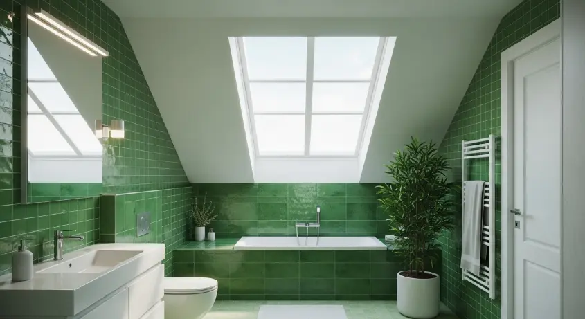 Biophilic bathroom with Natural Lighting