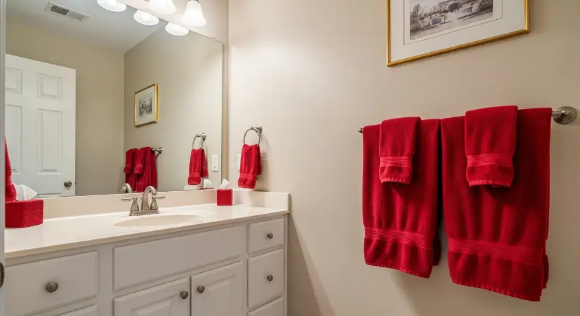 Cherry Red Bathroom 13