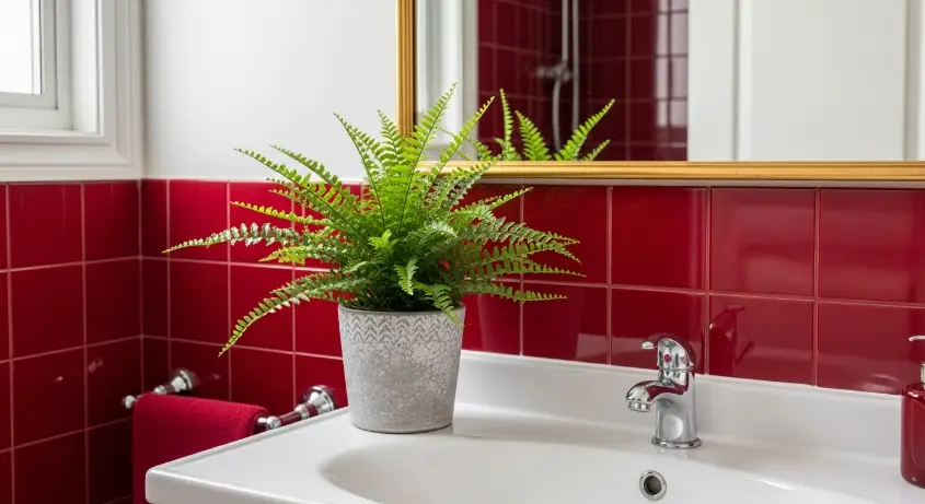 Cherry Red Bathroom 2
