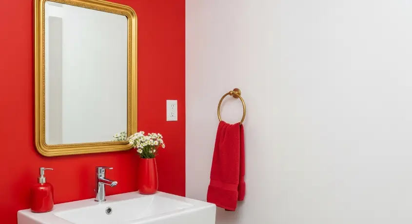 Cherry Red Bathroom