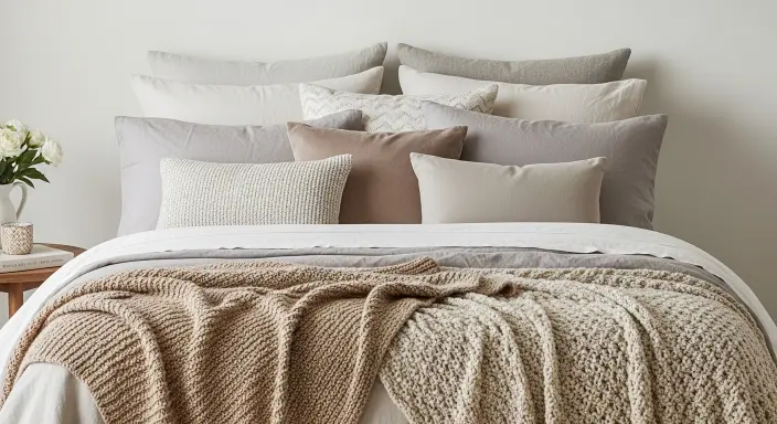 Cozy Bedroom with tons of pillows