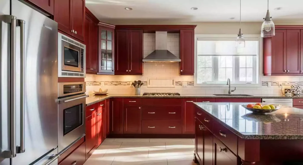 Cherry Red Kitchen Cabinet