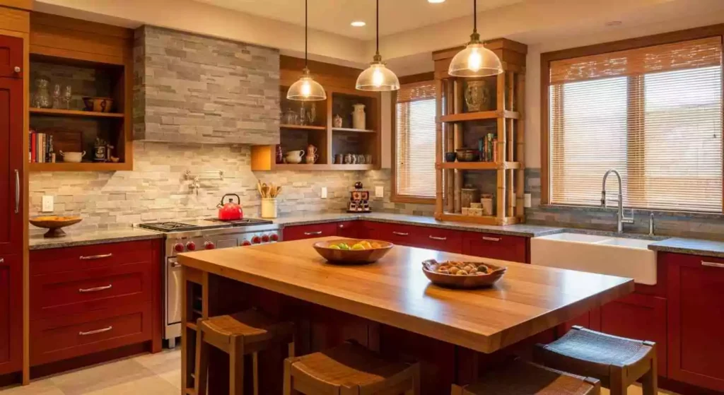 Kitchen with natural materials
