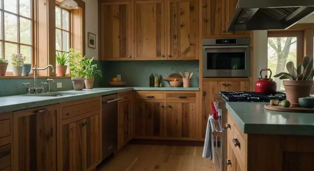 Kitchen with simple wood material