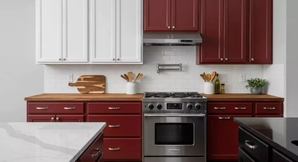 Cherry red Cabinet Kitchen
