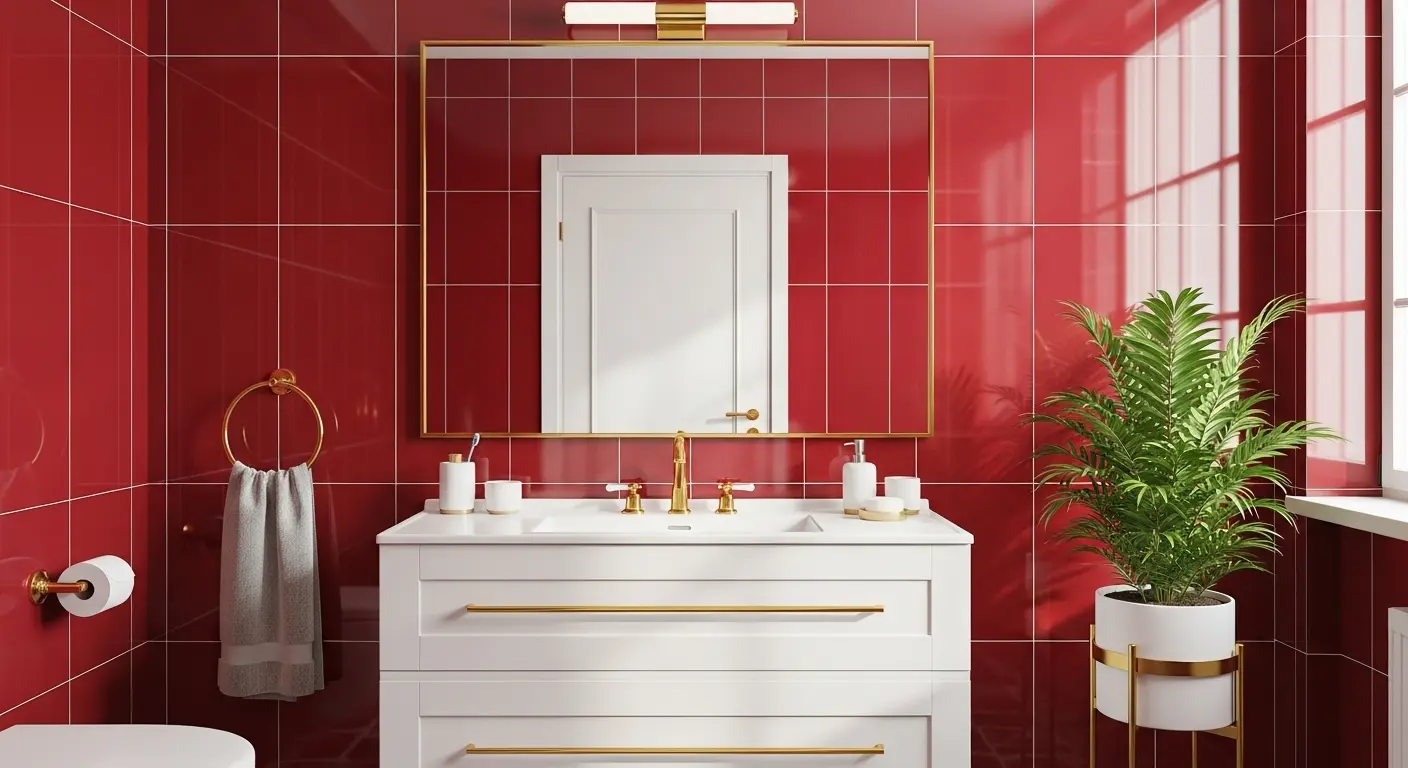 Cherry Red Bathroom